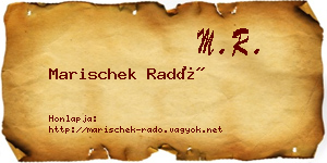 Marischek Radó névjegykártya